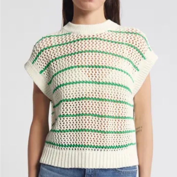 Madewell open stitch sweater top in stripe - Picture 10 of 10